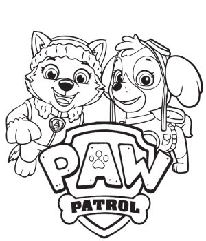 Super Skye Paw Patrol Logo Coloring Page