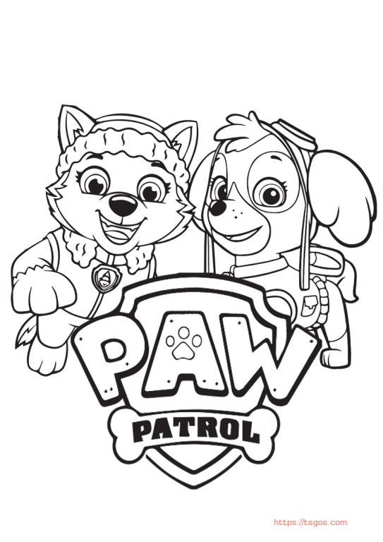 Super-Skye-Paw-Patrol-Logo-Coloring-Page-543x768 Super Skye Paw Patrol Logo Coloring Page