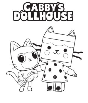 Cute Gabby's Dollhouse Coloring Page For Kids