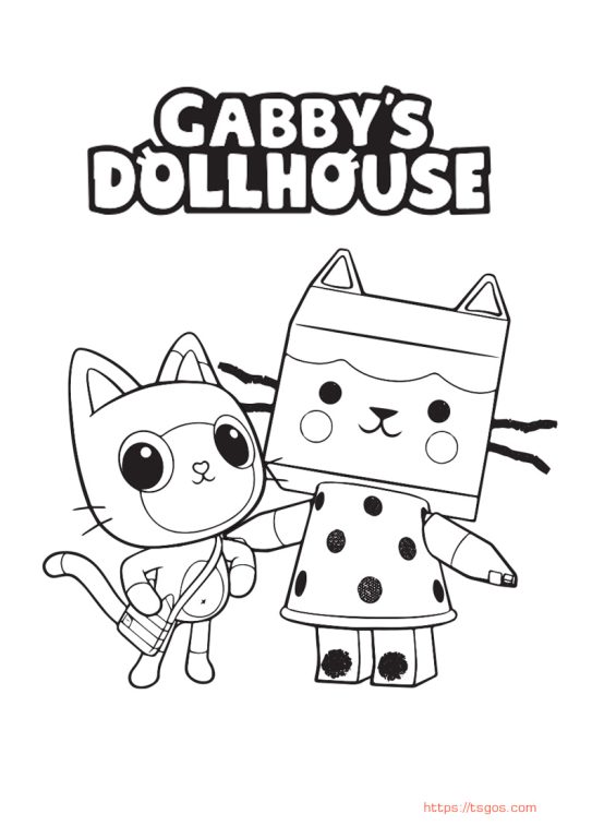 Cute-Gabbys-Dollhouse-Coloring-Page-For-Kids-543x768 Cute Gabby's Dollhouse Coloring Page For Kids
