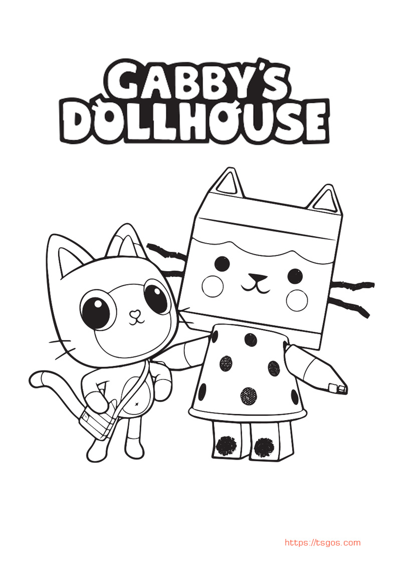 Cute Gabby’s Dollhouse Coloring Page For Kids
