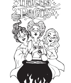 Hocus Pocus Witches Printable Coloring Pages For Kids