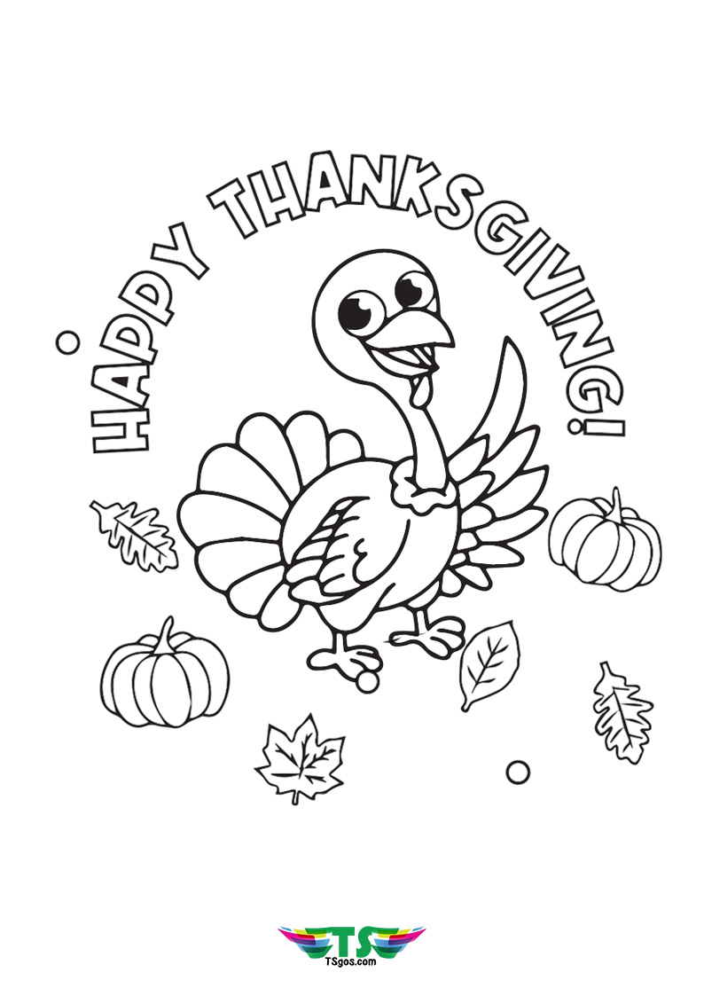 Easy and Fun Turkey Thanksgiving Coloring Page For Kids