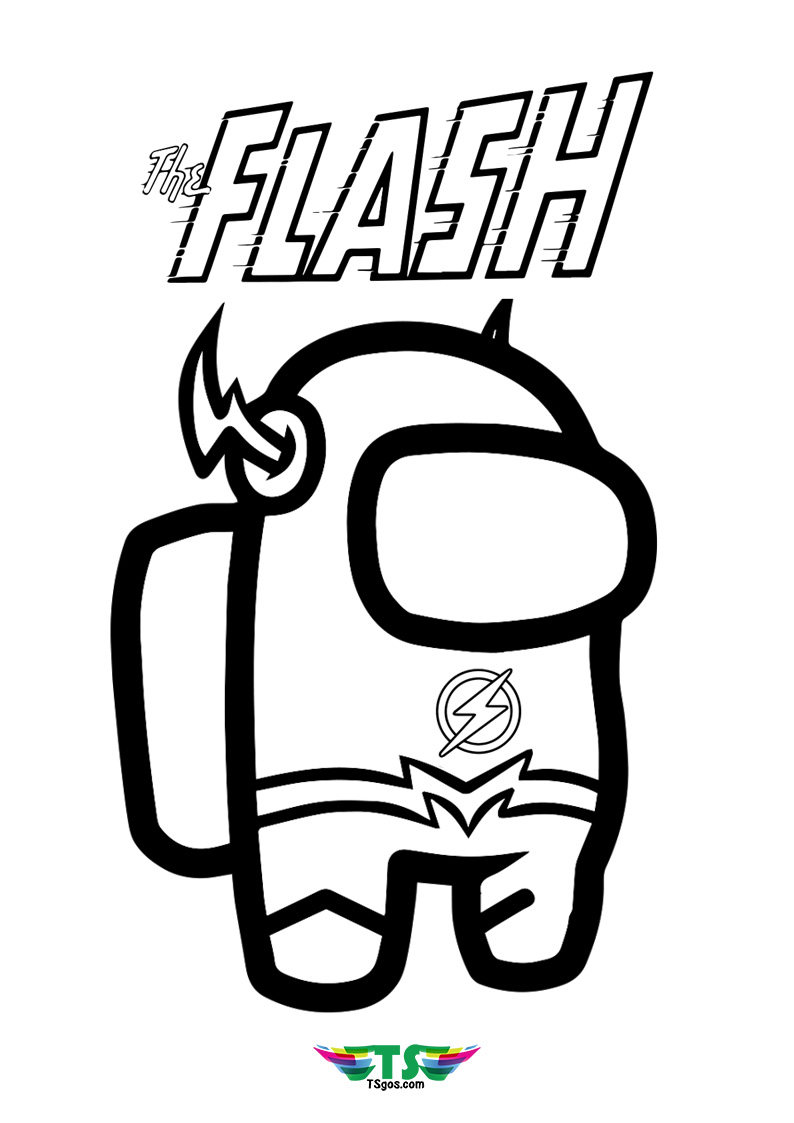 The Flash Among Us Coloring Page For Kids