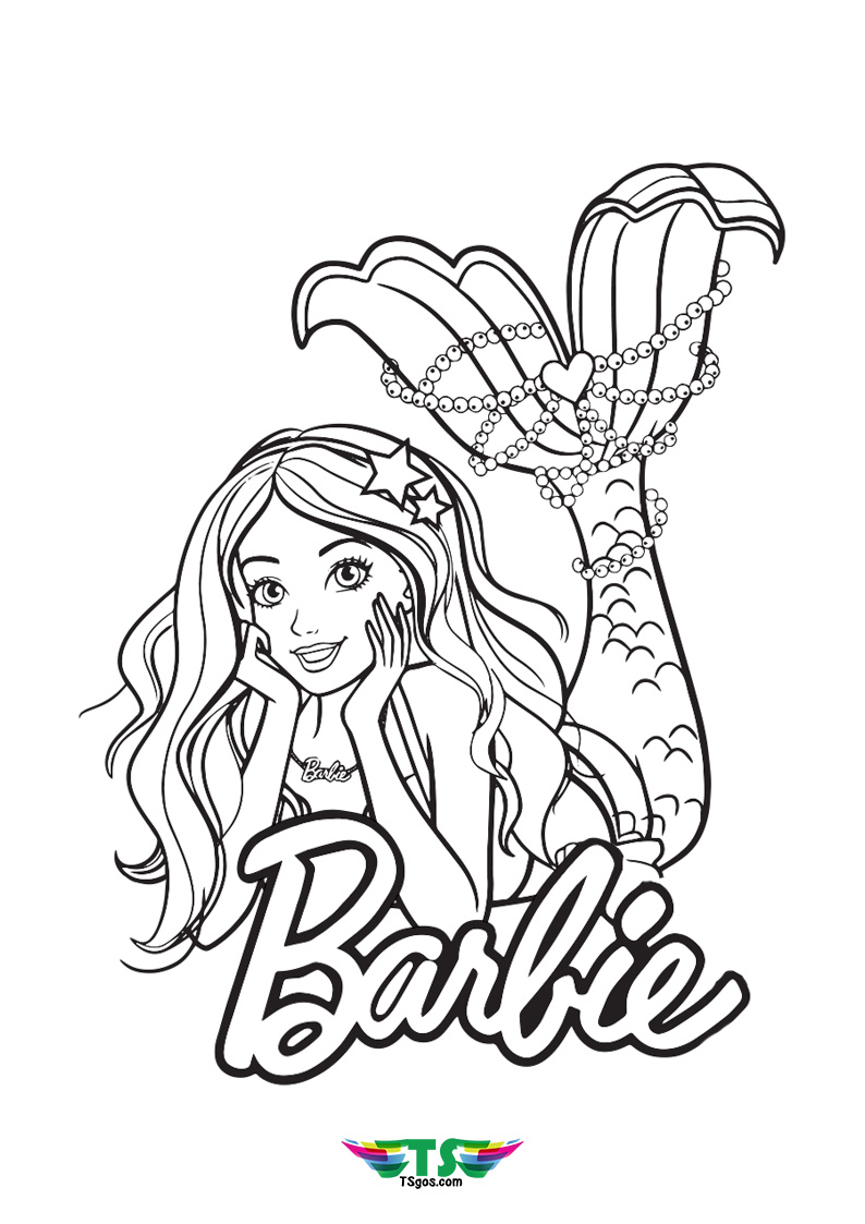 Beautiful-Barbie-Princess-Mermaid-Coloring-Page 10 Princess Coloring Pages and a Girl’s Imaginative Day