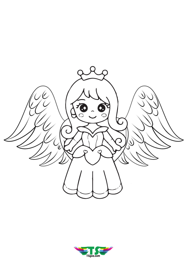 Beautiful-Princess-Angel-Coloring-Page-From-tsgos 10 Princess Coloring Pages and a Girl’s Imaginative Day