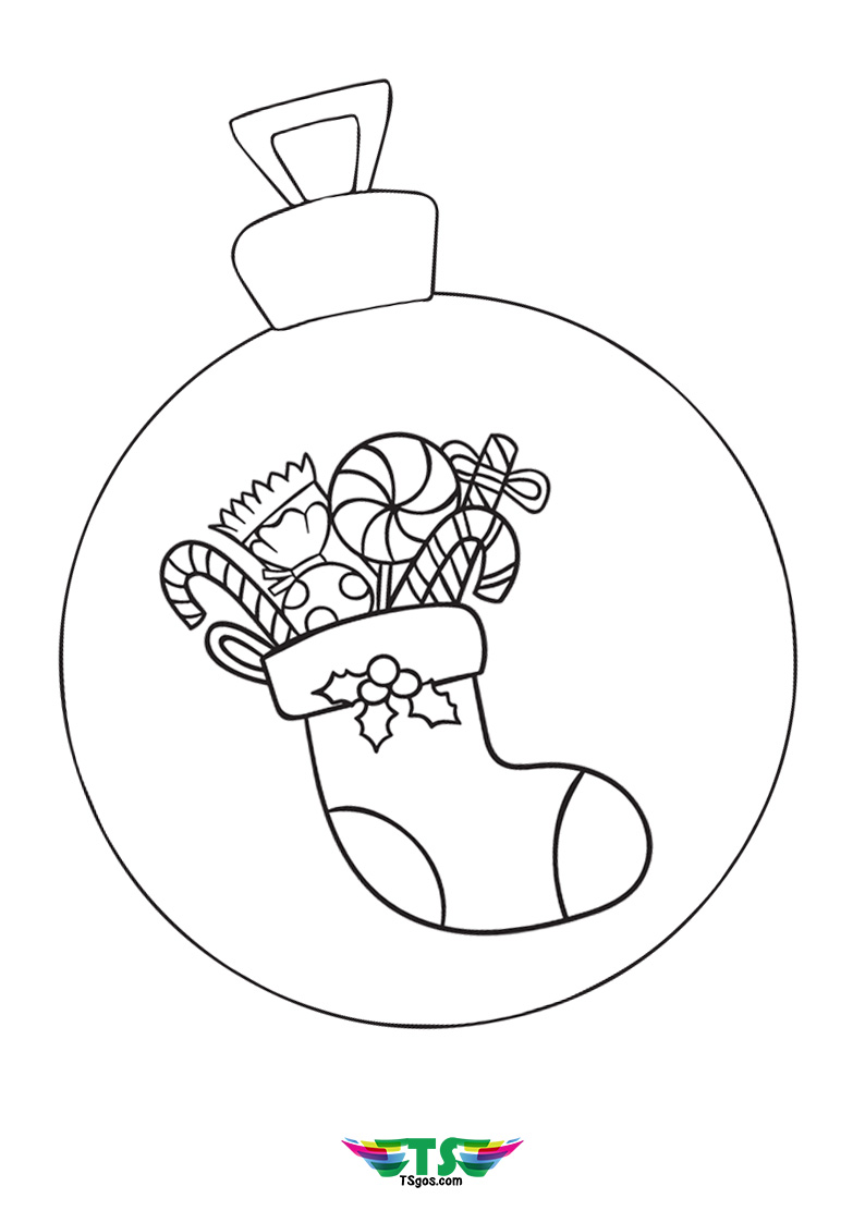 Best Christmast Ornament Coloring Page Free For Kids