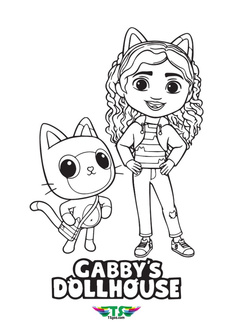 Free and Easy Gabby Dollhouse Coloring Page For Kids - TSgos.com