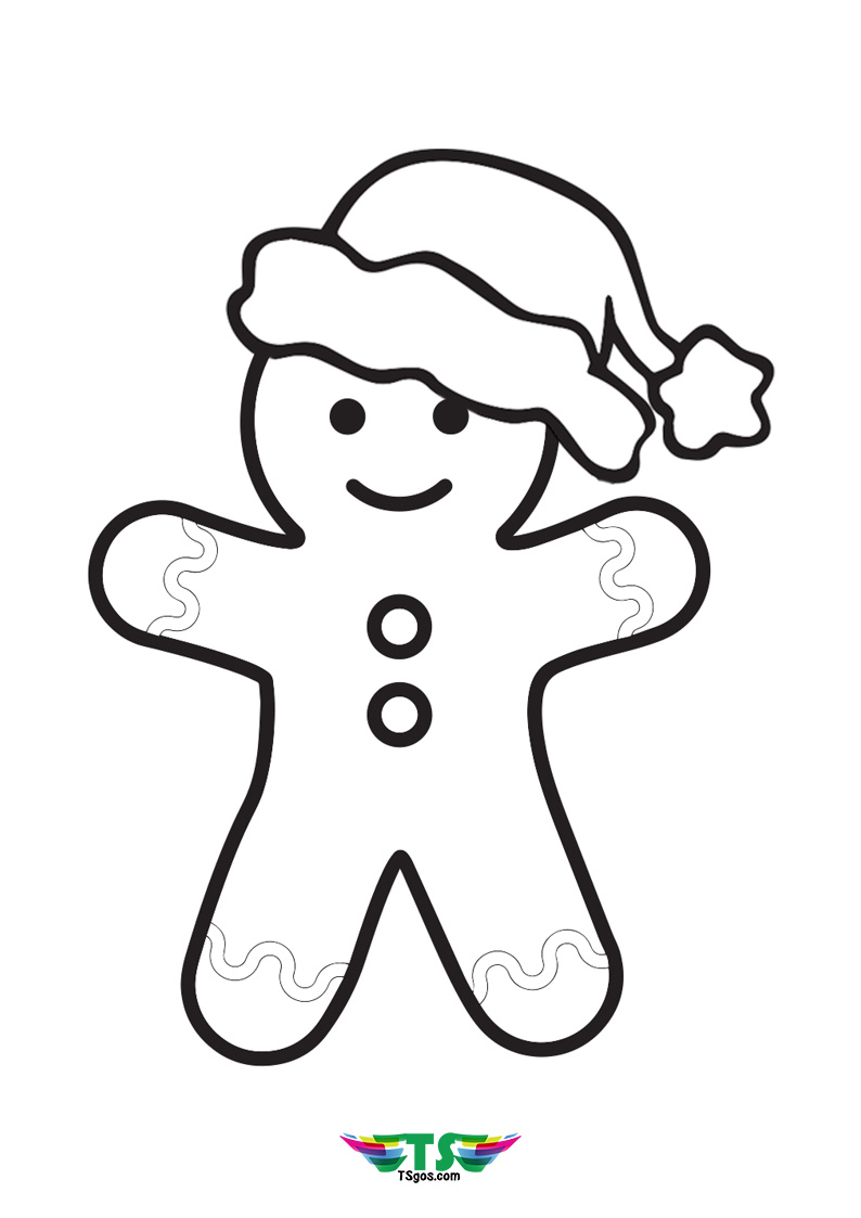 Super Easy Gingerbread Man Coloring Page For Kids