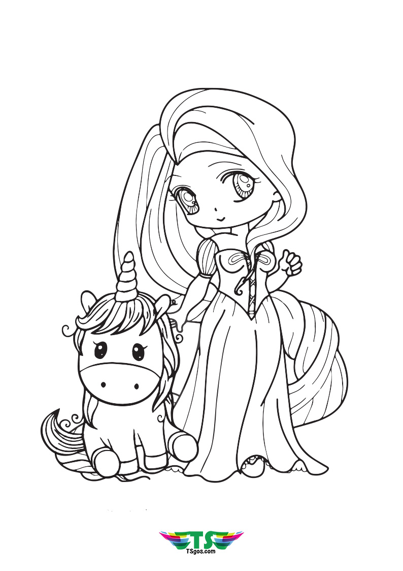 Super-Kawaii-Princess-Coloring-Page-For-Kids 10 Princess Coloring Pages and a Girl’s Imaginative Day