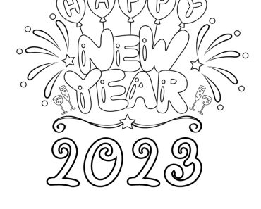Best Happy New Year 2023 Coloring Page For Kids