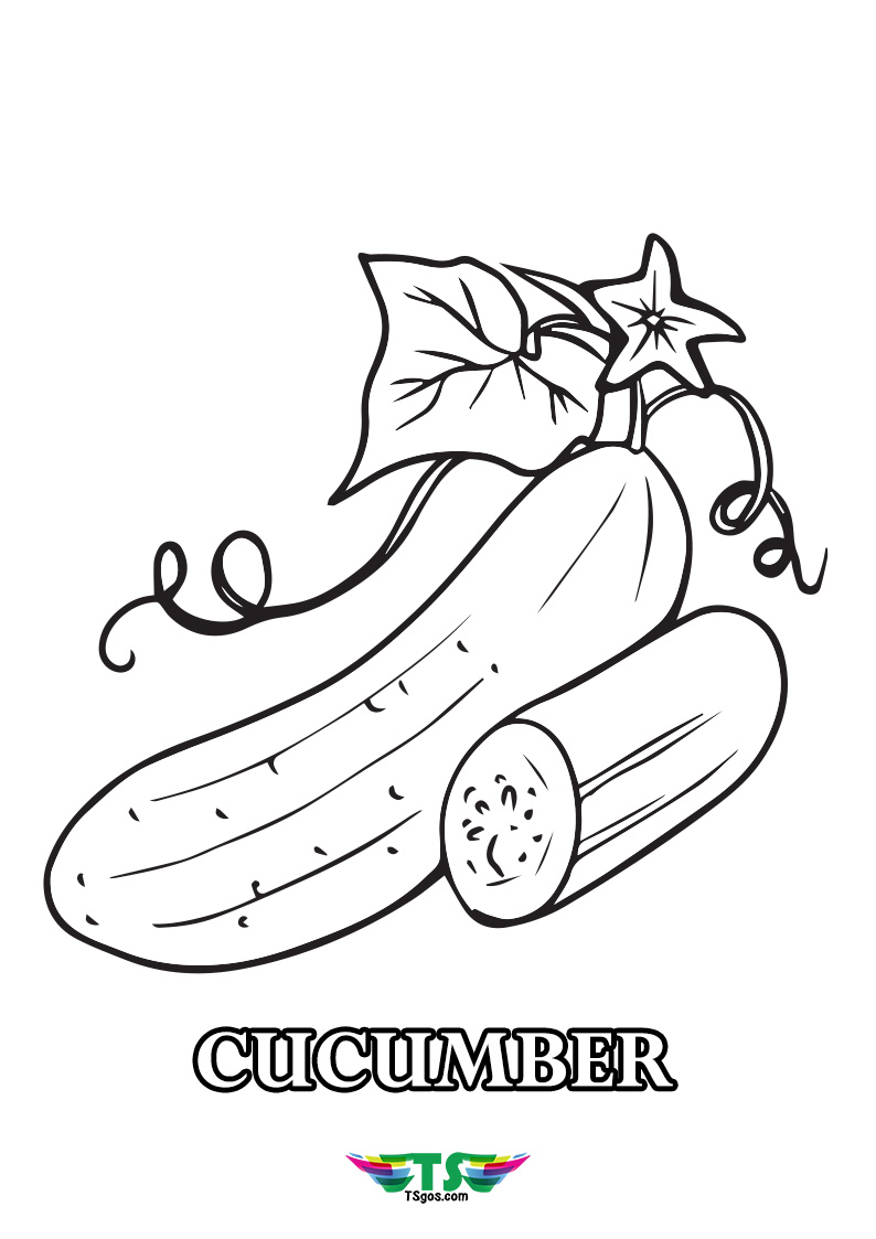 Printable Free Cucumber Coloring Page For Kids