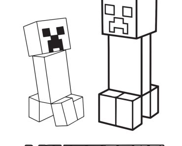 Easy Minecraft Creeper Coloring Page For Kids