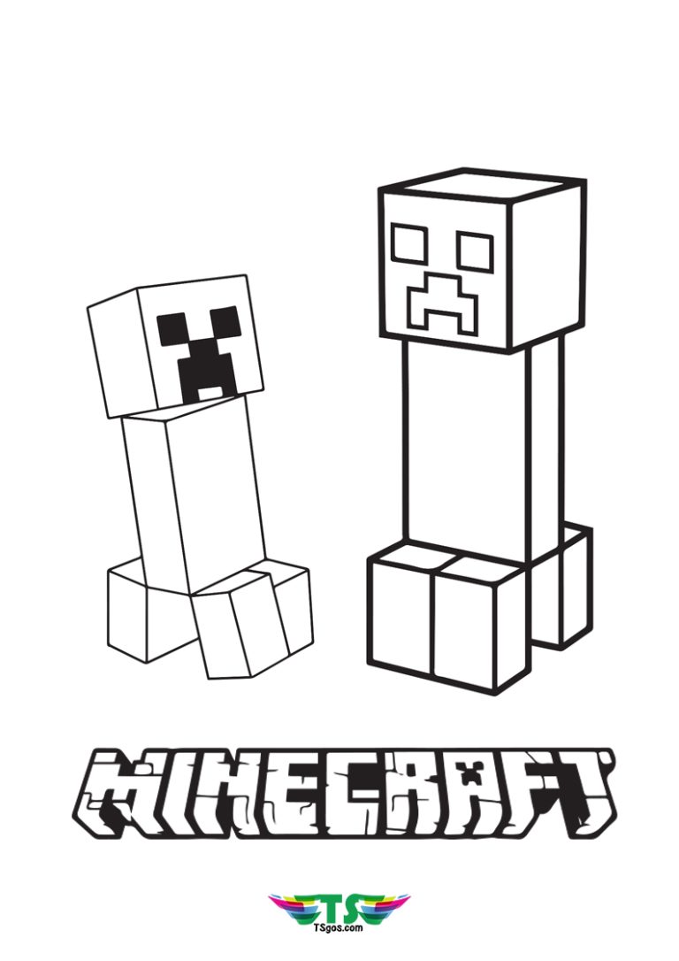 Easy Minecraft Creeper Coloring Page For Kids - TSgos.com - TSgos.com