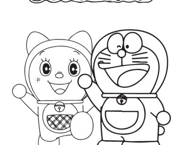 Printable Free Doraemon Black and White Coloring Page For Kids