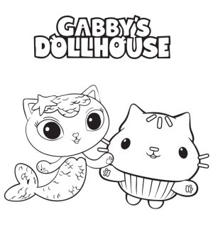 Hei Kids.. Free Coloring Page Gabby Dollhouse For You