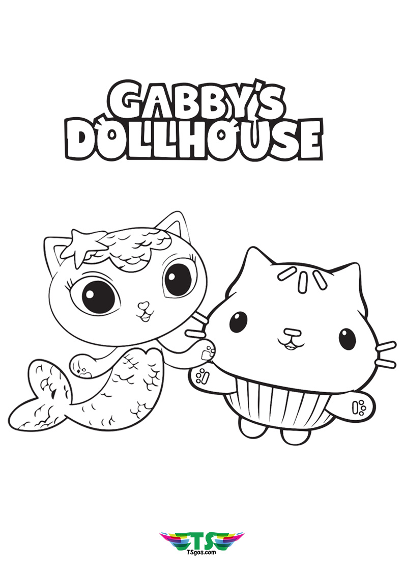 Hei Kids.. Free Coloring Page Gabby Dollhouse For You