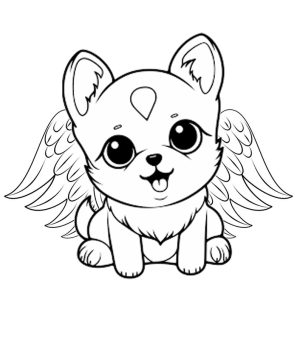 Kawaii Puppy Coloring Page For Kids