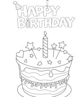 Free Template Happy Birthday Coloring Page For Kids
