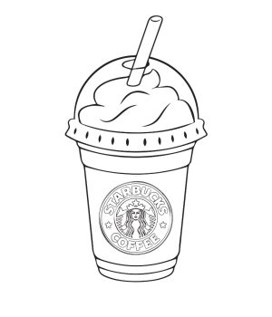 I Love Starbucks Coloring Page For Kids 2023