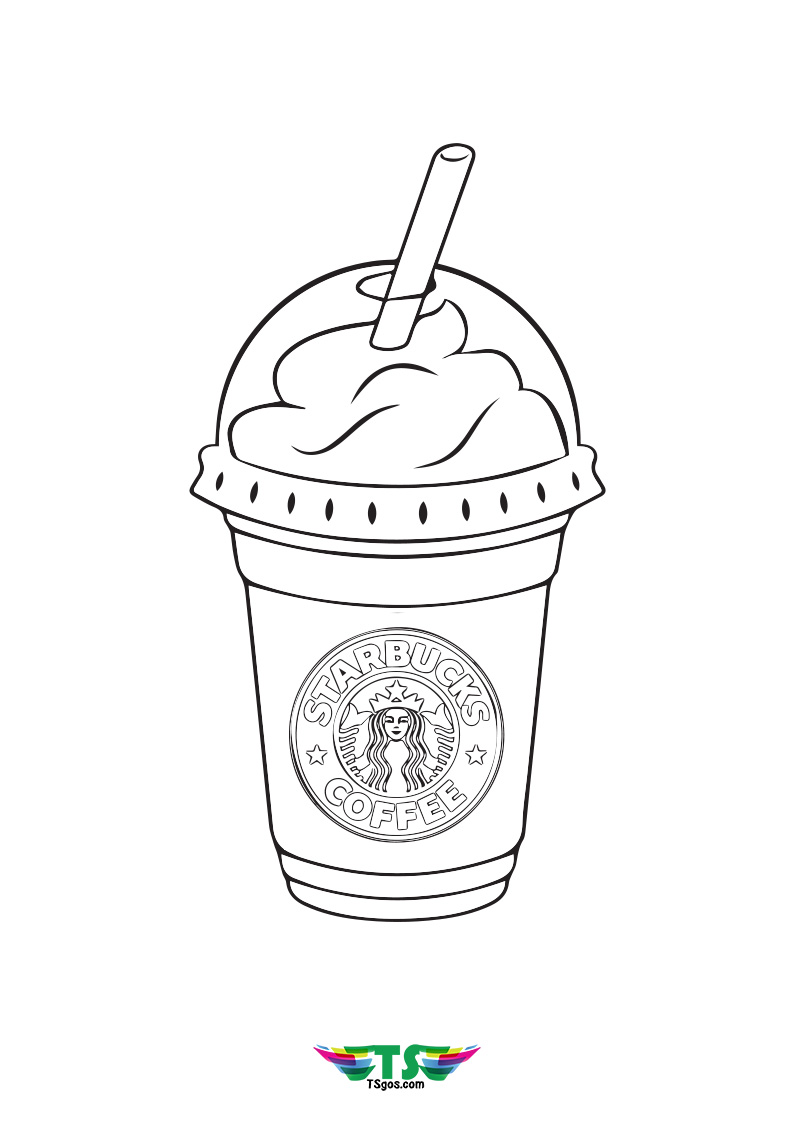 I Love Starbucks Coloring Page For Kids 2023