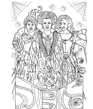 Printable Free Hocus Pocus 3 Coloring Page