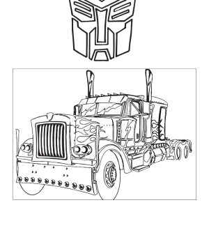 Transformer Optimus Prime Coloring Page