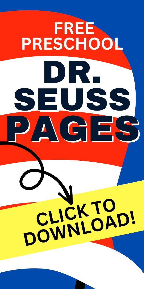 Free Dr Seuss Preschool Activities To Download (FREE SEUSS PRINTABLES FOR PRESCHOOLERS AND UP!)
