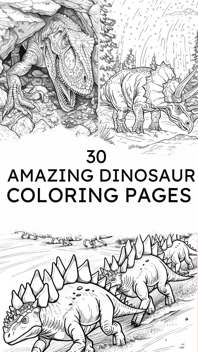 30 Mesmerizing Dino Coloring Pages