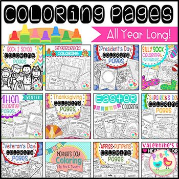 Coloring Pages All Year Long Bundle