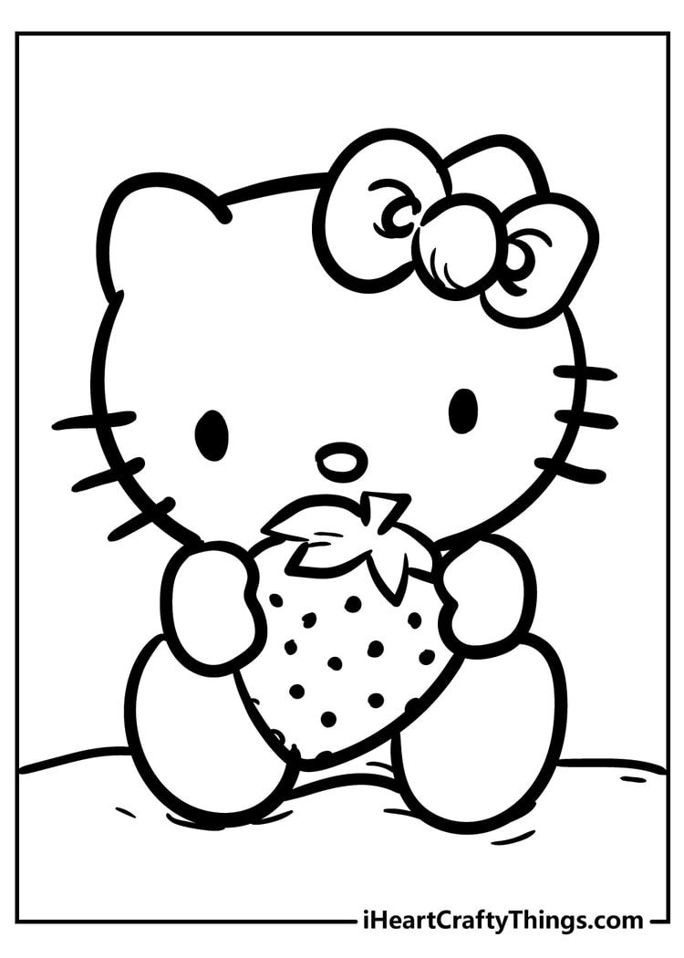 Cute And Sweet Hello Kitty Coloring Pages
