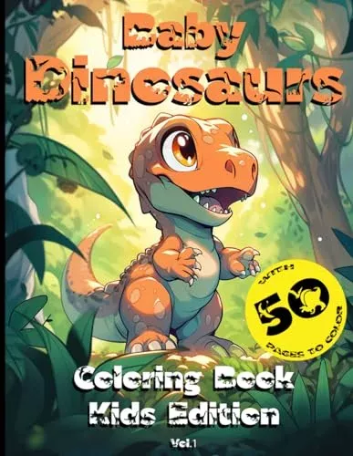 Dinosaurs Coloring Book for Kids: Color & Connect with 50 Cute Dinosaurs - Creative Coloring ...