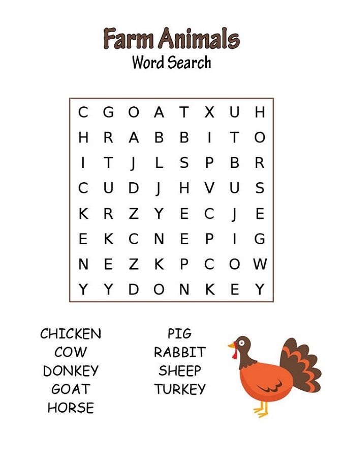 Easy Word Search For Kids - Best Coloring Pages For Kids