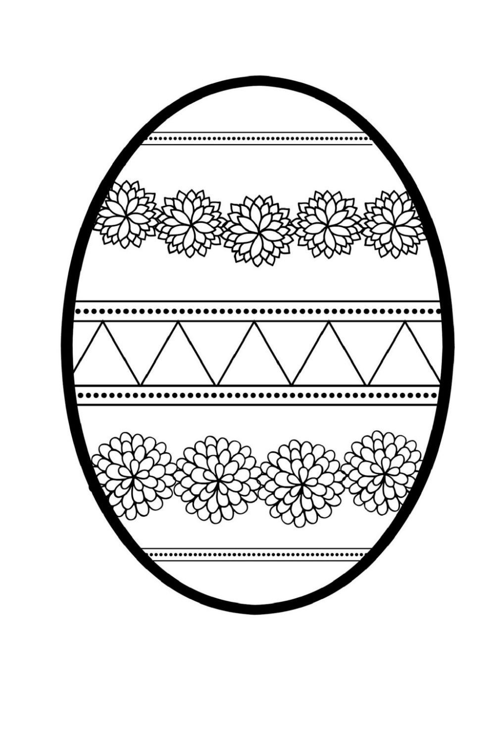 Elegant Easter Egg Printable Coloring Worksheet Activity