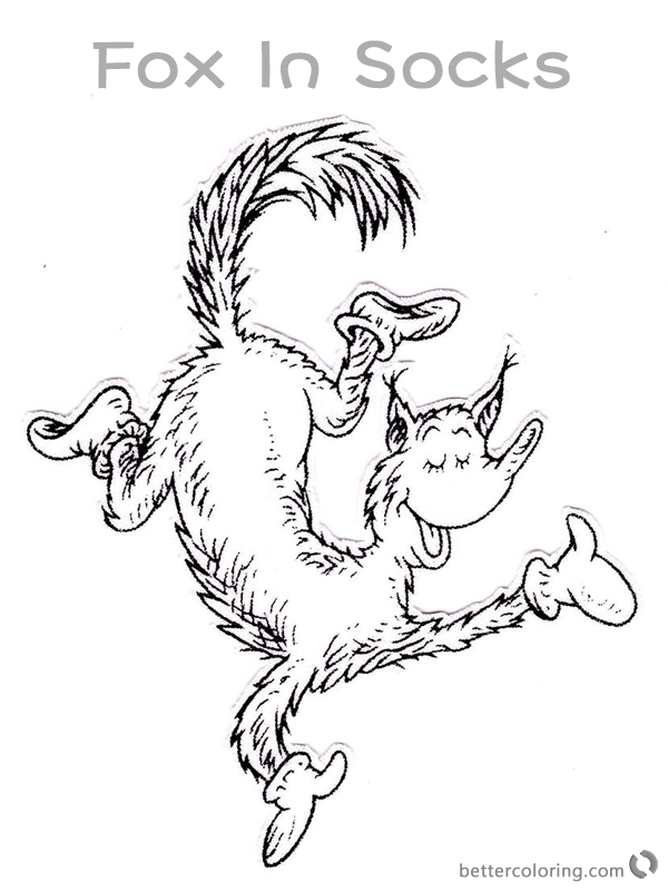 Fox in Socks by Dr Seuss Coloring Pages Fox Dancing - Free Printable Coloring Pages