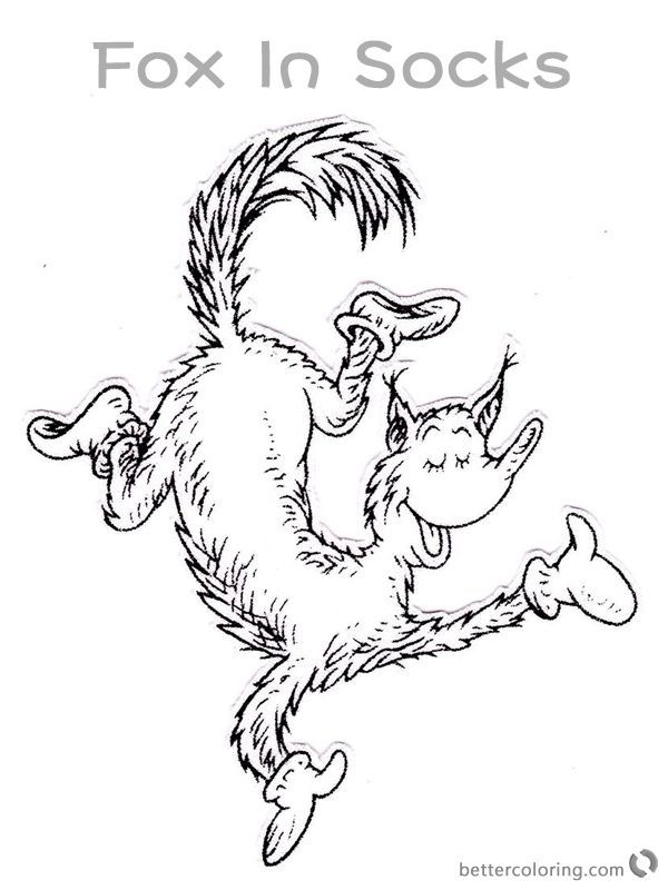 Fox in Socks from Dr Seuss Coloring Pages Fox Dancing printable | BubaKids.com