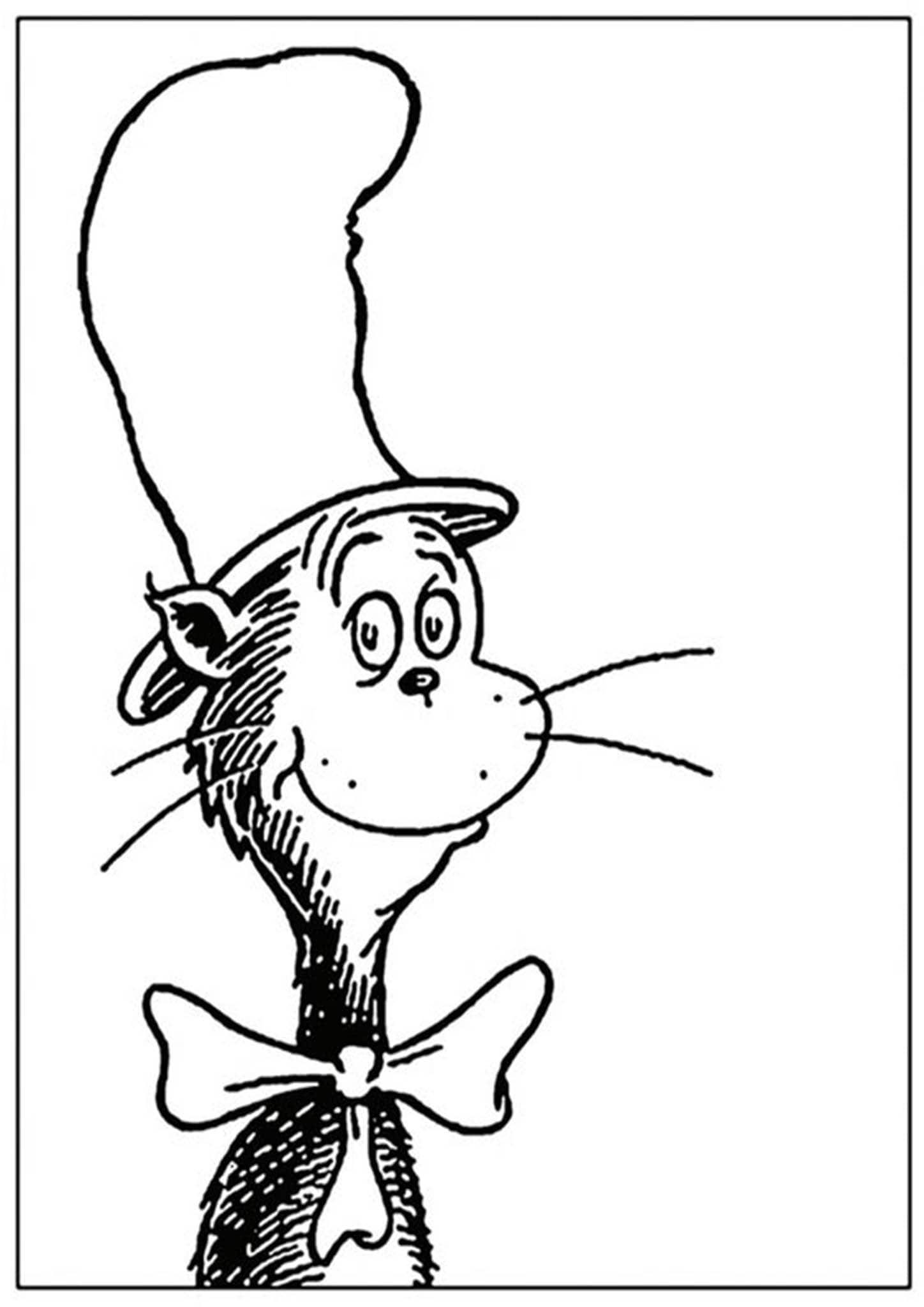 Free & Easy To Print Cat in the Hat Coloring Pages