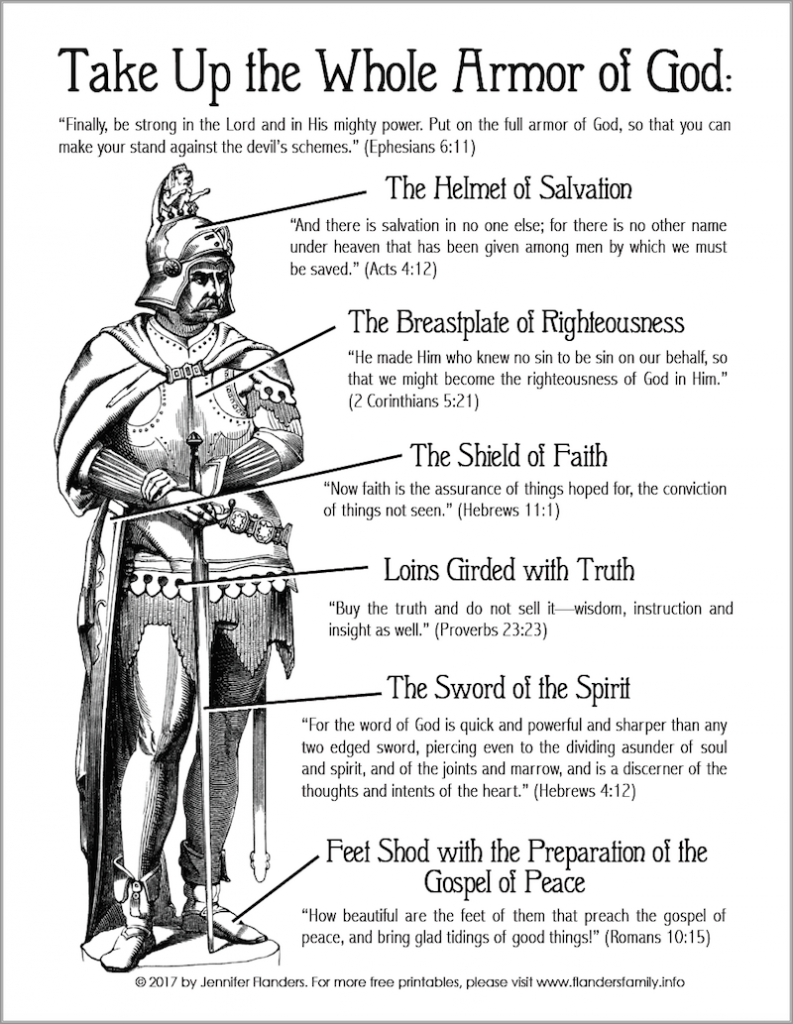 Free Printable "Armor of God" Coloring Page