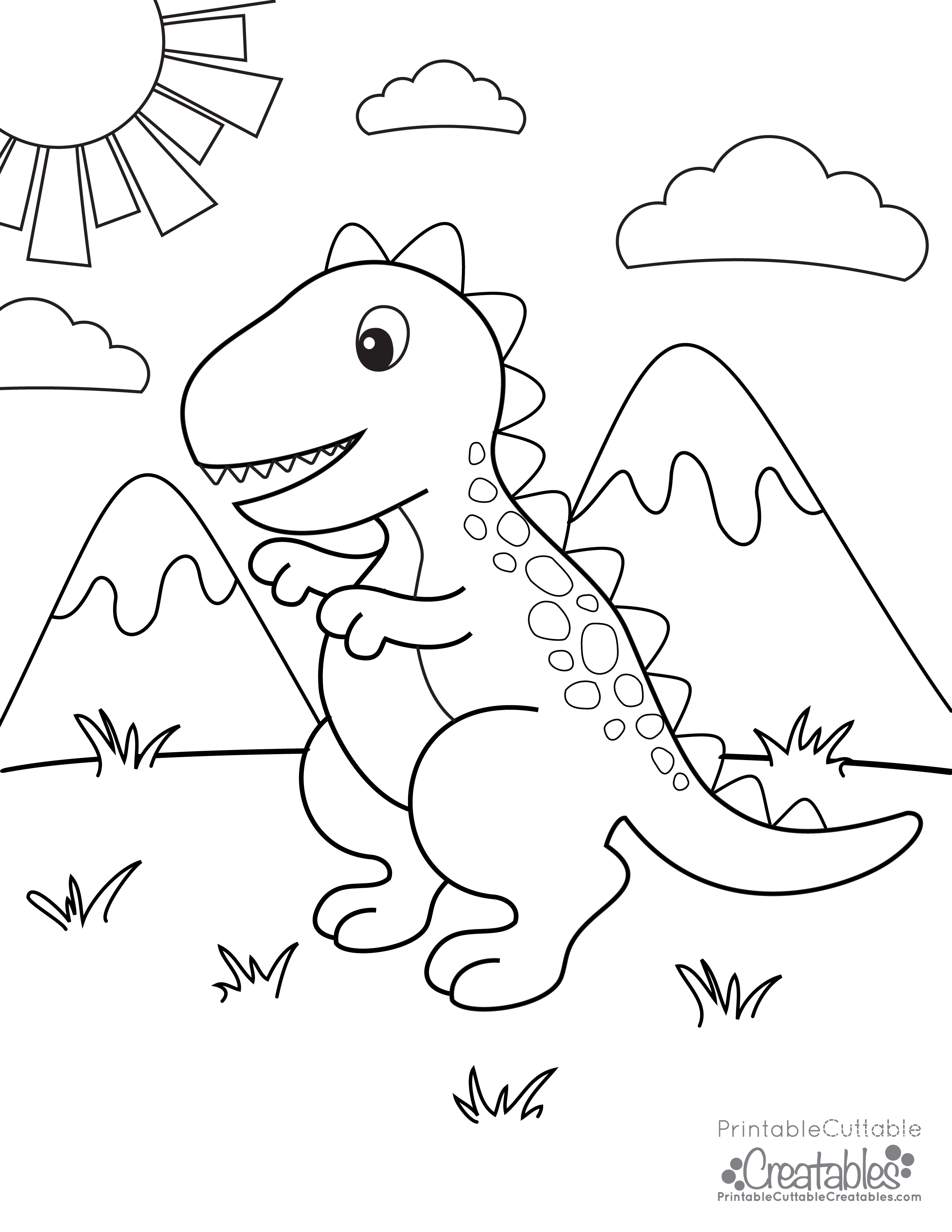 Free Printable T-Rex Dinosaur Coloring Page