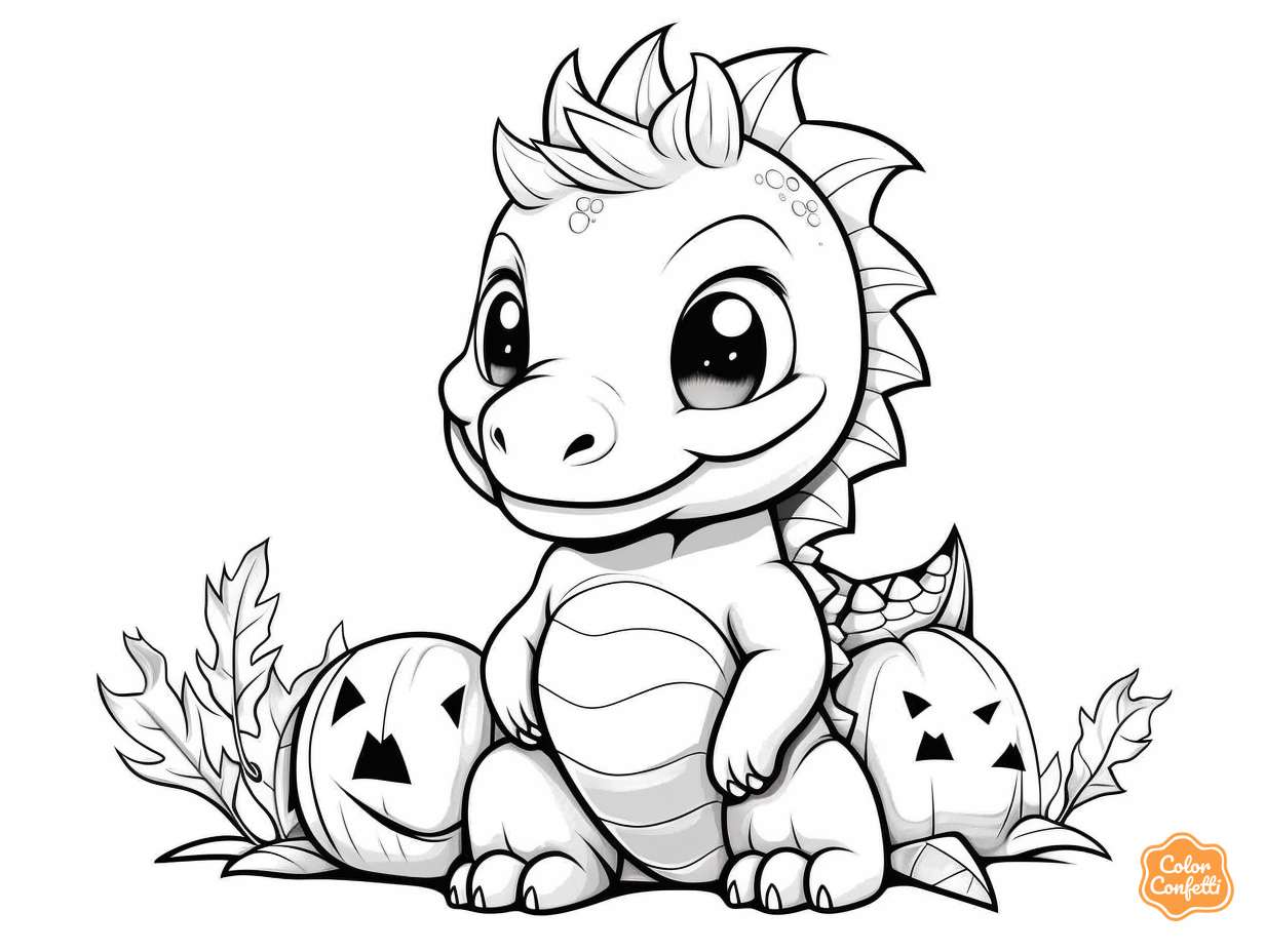 Halloween Dinosaur Coloring Page for Kids | Free Printable