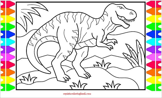 How to Draw a DINOSAUR for Kids -Dinosaur Drawing | Dinosaur Coloring Book Pages