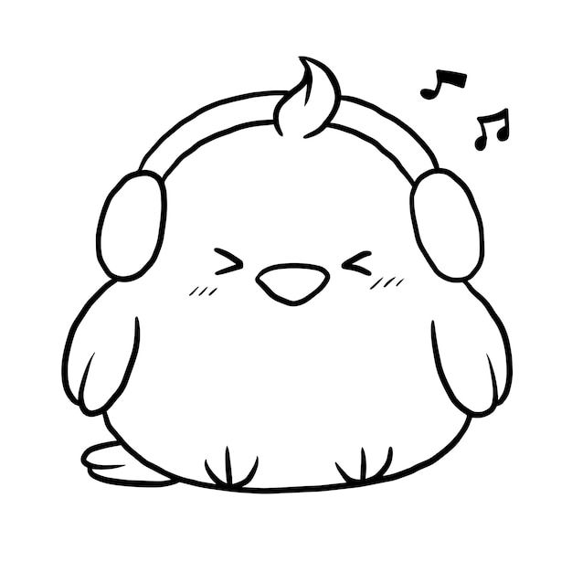 Premium Vector | Chicken cartoon animal cute kawaii doodle coloring page drawing