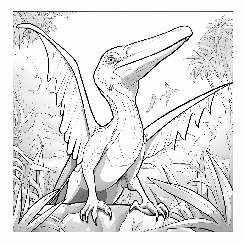 Pterodactyl Dinosaur | Coloring book for children 3, 4, 5, 6, 7, 8 years old: 7 coloring pages