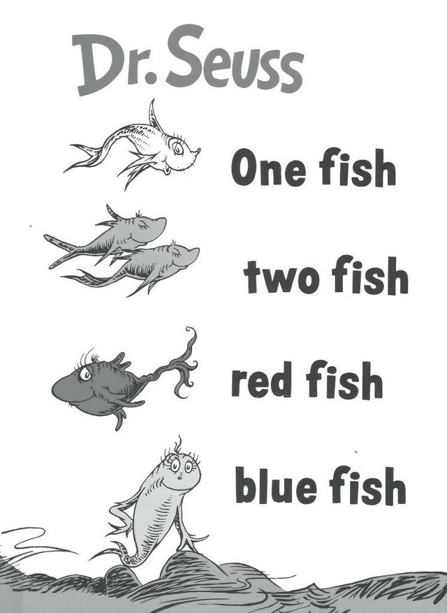 Simple and Funny One Fish Two Fish Coloring Pages for Toddlers