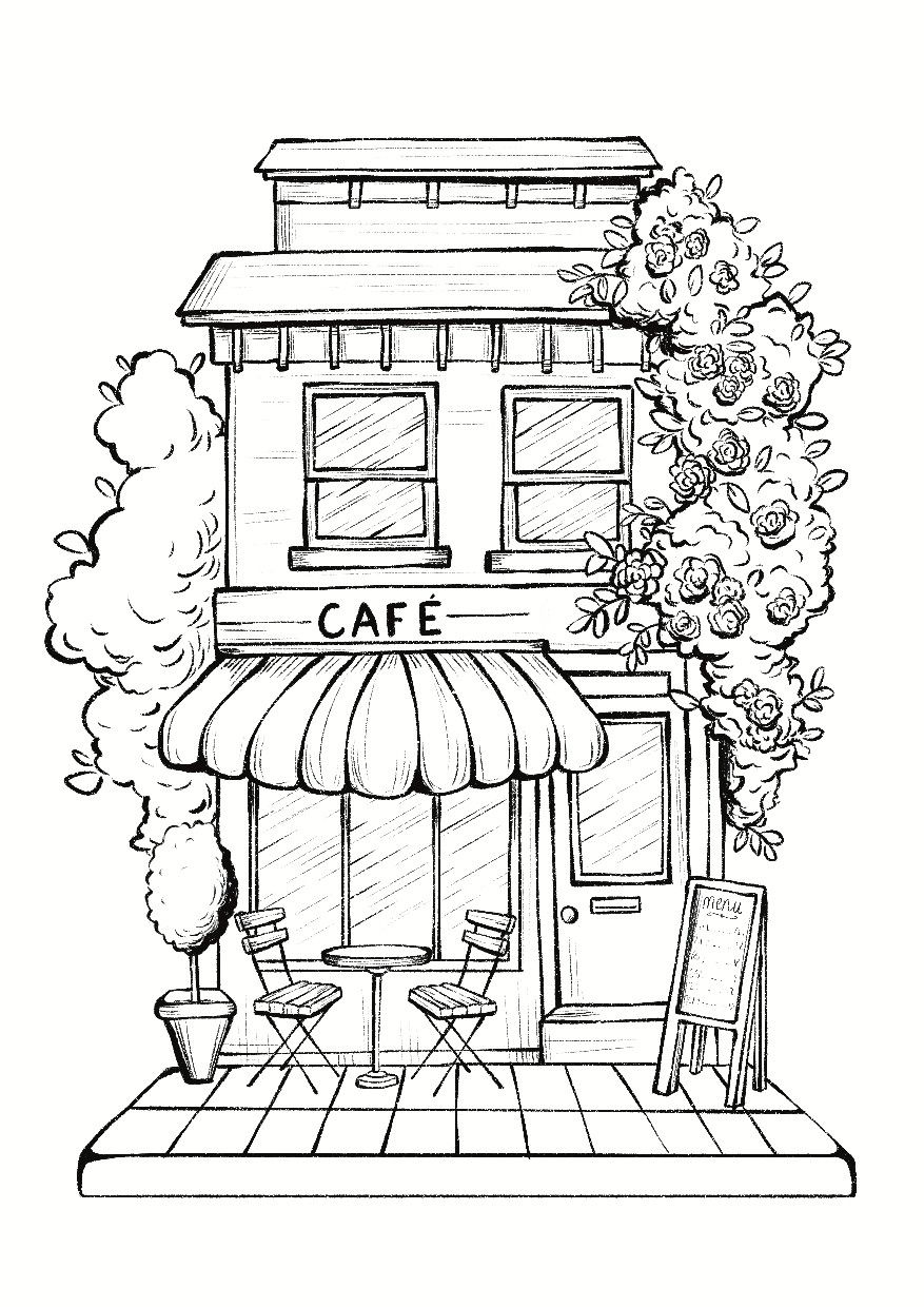 Store Front Coloring Page On Etsy