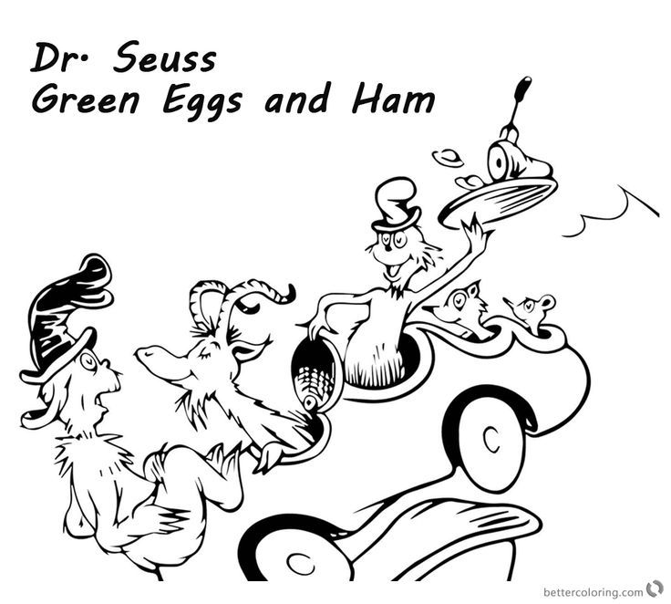 dr seuss coloring pages green eggs and ham Collection - Focus Dr Seuss Green Egg... | BubaKids.com