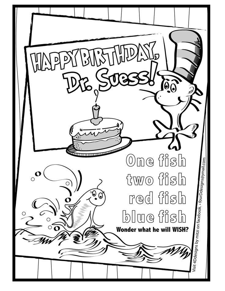 happy birthday dr seuss coloring pages printable - Enjoy Coloring | BubaKids.com