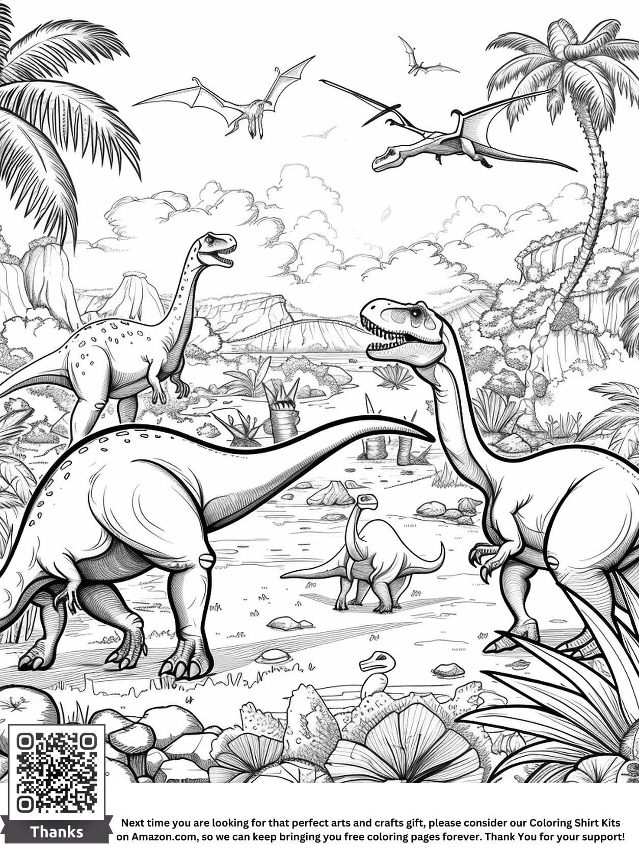"2000+ FREE Printable Dinosaur Coloring Pages: Majestic Black and