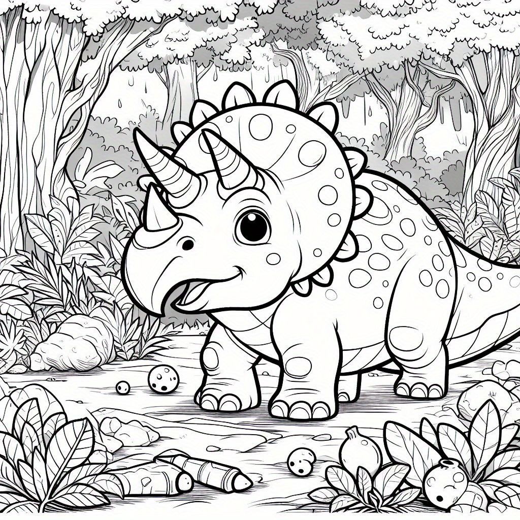 8.26"x8.26" 30 Pages Jungle Dinosaur Coloring Book Simple Cute Funny Style For 3-6 Years Old Coloring Different Beautiful Dinosaur And Jungle Flatback Book Making Craft The Cover Is 250 White Card Light Oil Pressed Cloth Pattern Inner Page Is 100g Pure Wood Pulp Double Adhesive Paper Lock Line Binding