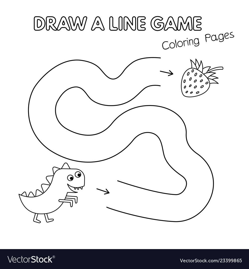 Cartoon dinosaur coloring book game for kids vector image on VectorStock